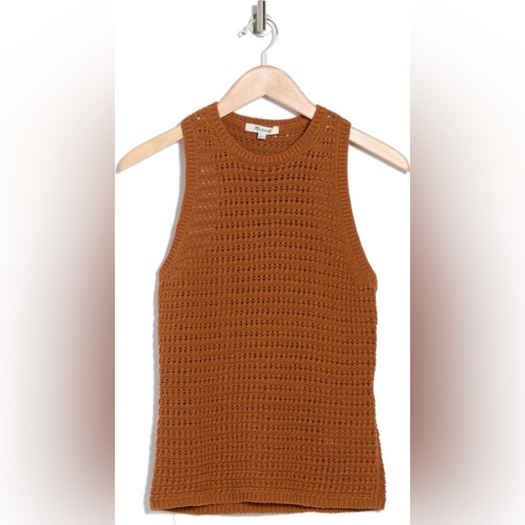 NWT Madewell Open Stitch Crewneck Sweater Tank SZ M - Picture 2 of 5